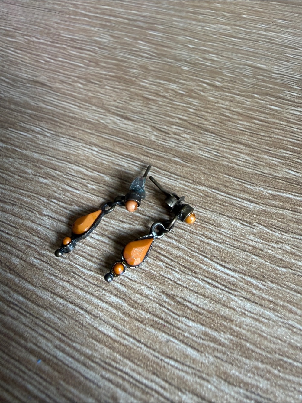 Vintage-Inspired Orange Drop Dangle Earrings